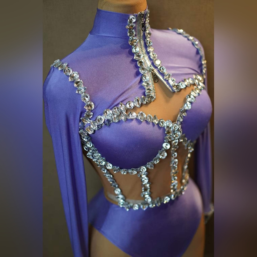 Powder blue ready to ship leotard corset bolero jacket - Picture 11 of 11